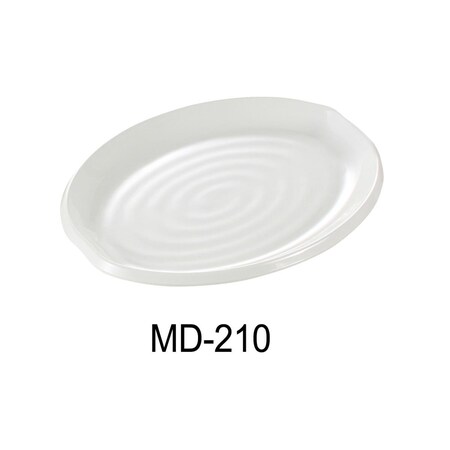 Yanco Milando Oval Plate - Melamine, White - 7.25 x 10 in., 24PK MD-210